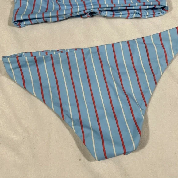 NEW $148 Amuse Society [ Medium ] Lia Bikini Top + Clio Cheeky‎ Bottom Blue